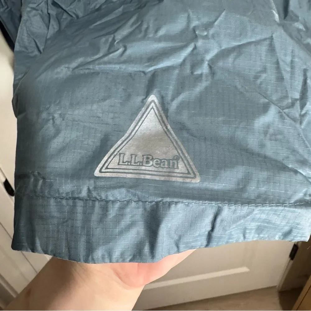 L.L. Bean Blue Weather Resistant Windbreaker Rain Jacket